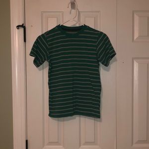 Boys medium green and gray stripes tshirt